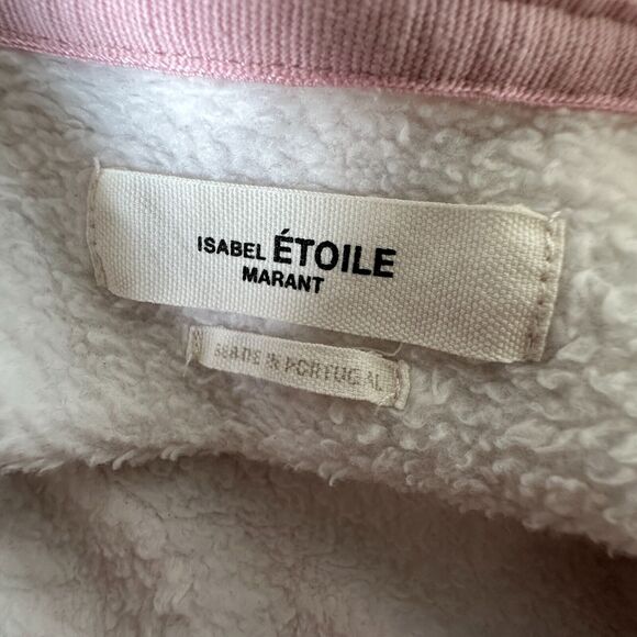 Isabel Etoile Marant Red Pink Tie Dye Velour Graphic Logo Long Sleeve Sweatshirt - Picture 8 of 13